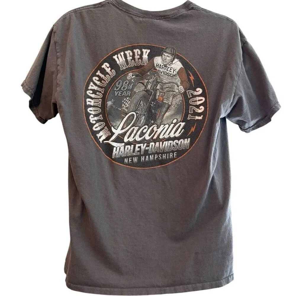 HARLEY Davidson Mens Large LACONIA New Hampshire Bike Week T Shirt 98th Year